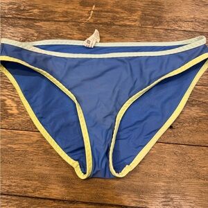 Aerie Blue Bikini Bottom with Yellow Accents